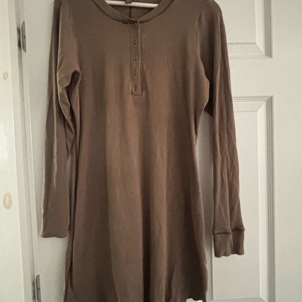 SKIMS Brown Long Sleeve Chemise